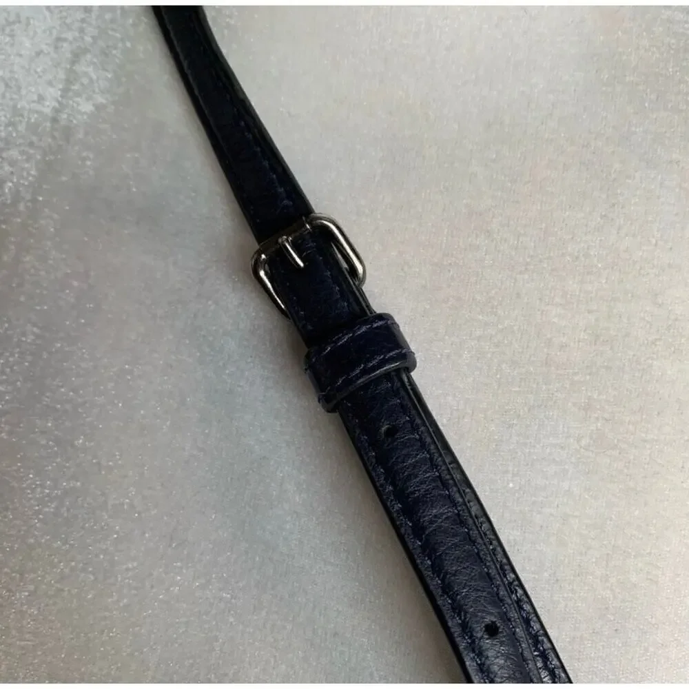 Coach Mickey Navy Blue Pebbled Leather Drawstring Bucket Bag Crossbody Classic